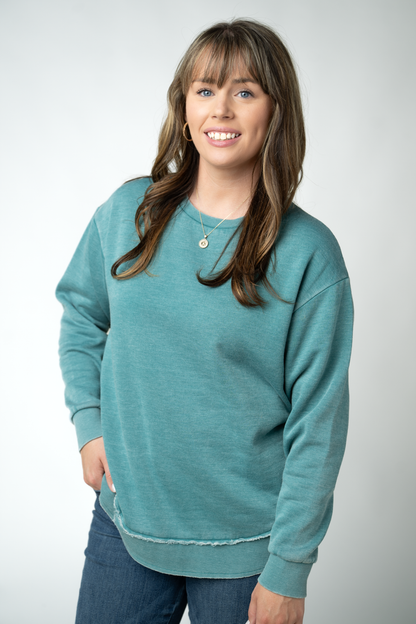 Vintage Wash Pullover - Teal