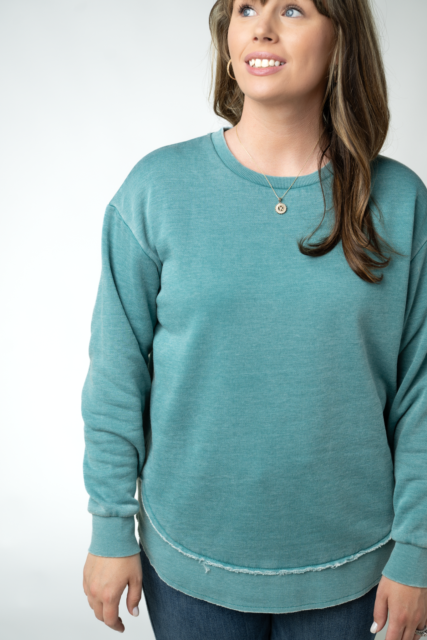 Vintage Wash Pullover - Teal