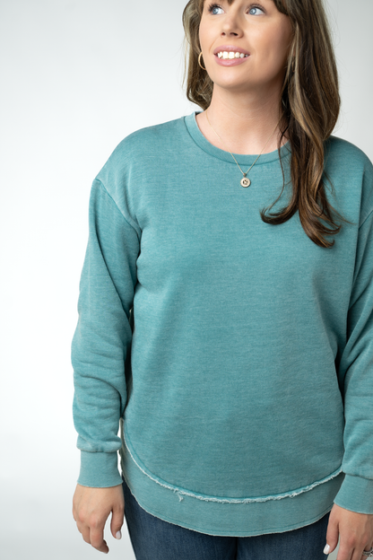 Vintage Wash Pullover - Teal