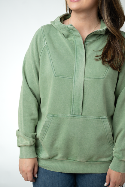 Ryker Vintage Wash Hoodie- Olive