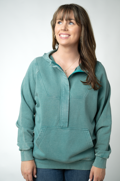 Ryker Vintage Wash Hoodie- Teal