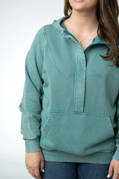 Ryker Vintage Wash Hoodie- Teal