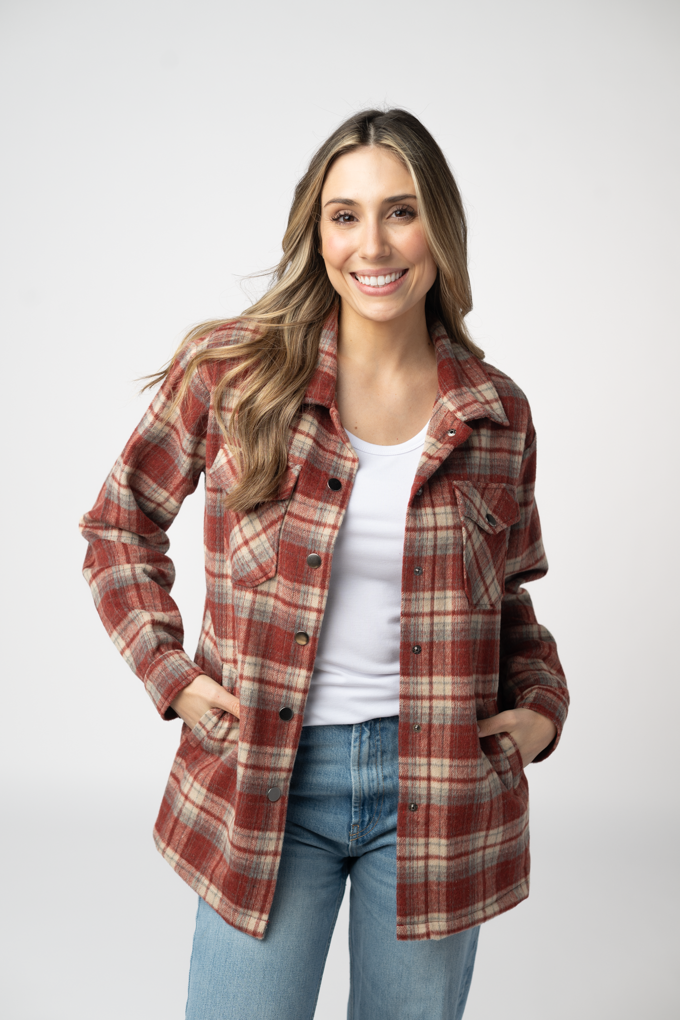 Norah Shacket - Brick Plaid