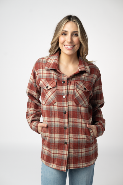 Norah Shacket - Brick Plaid