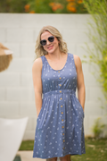 IN STOCK Beverly Button Dress - Nautical Navy