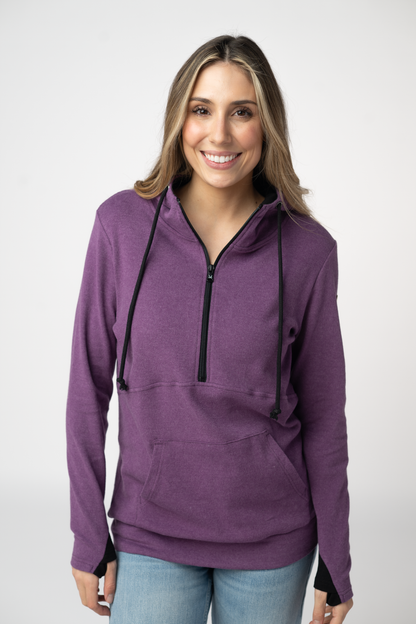 Classic HalfZip Hoodie - Black and Purple