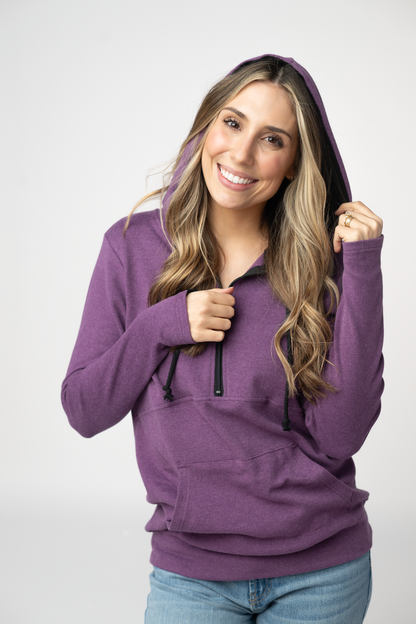 Classic HalfZip Hoodie - Black and Purple