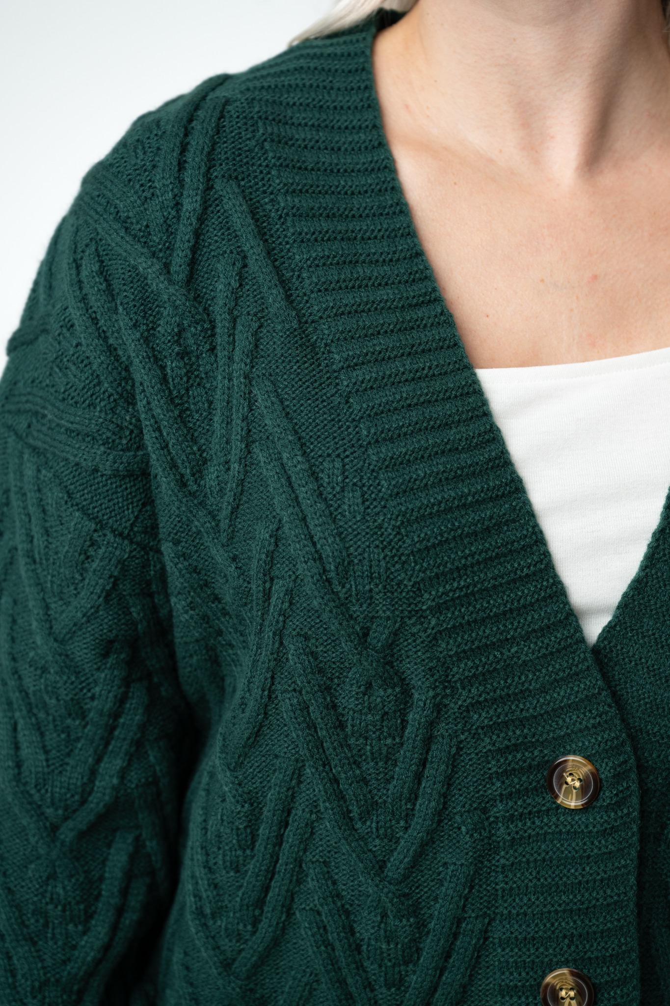 Brooks Button Sweater Cardigan - Evergreen