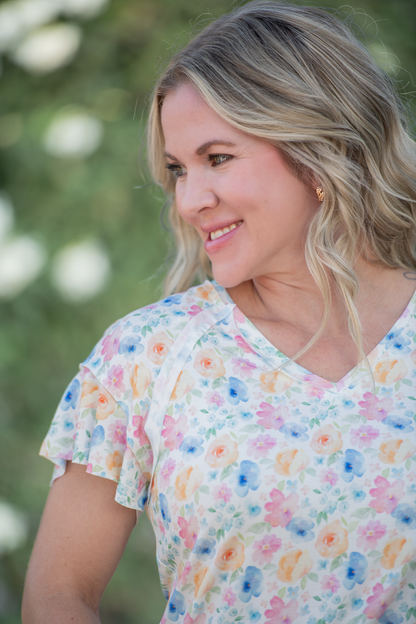 Raelynn V-Neck Top - Petal Gardens