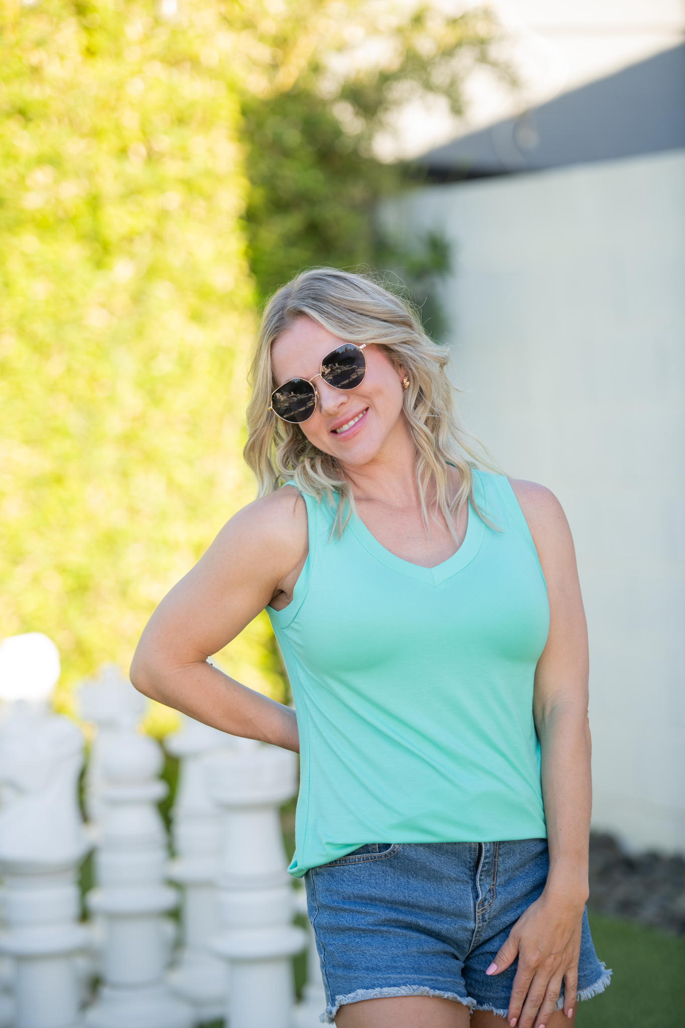 Noelle Tank - Turquoise