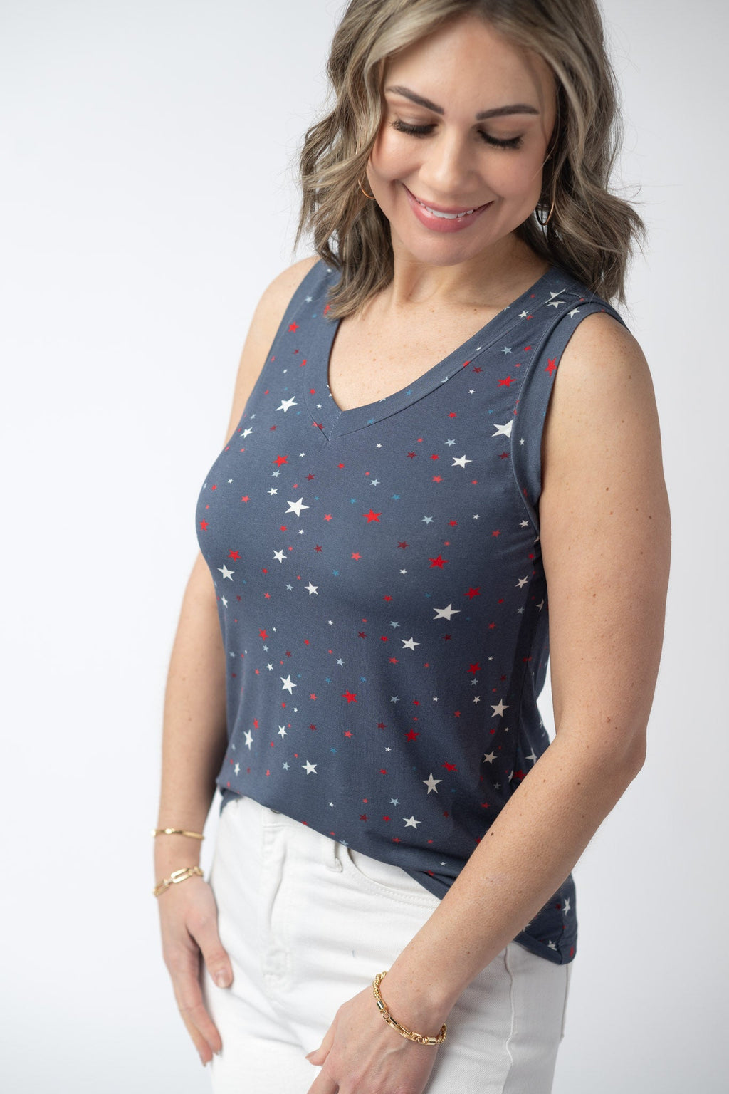 Noelle Tank - Navy Liberty Stars
