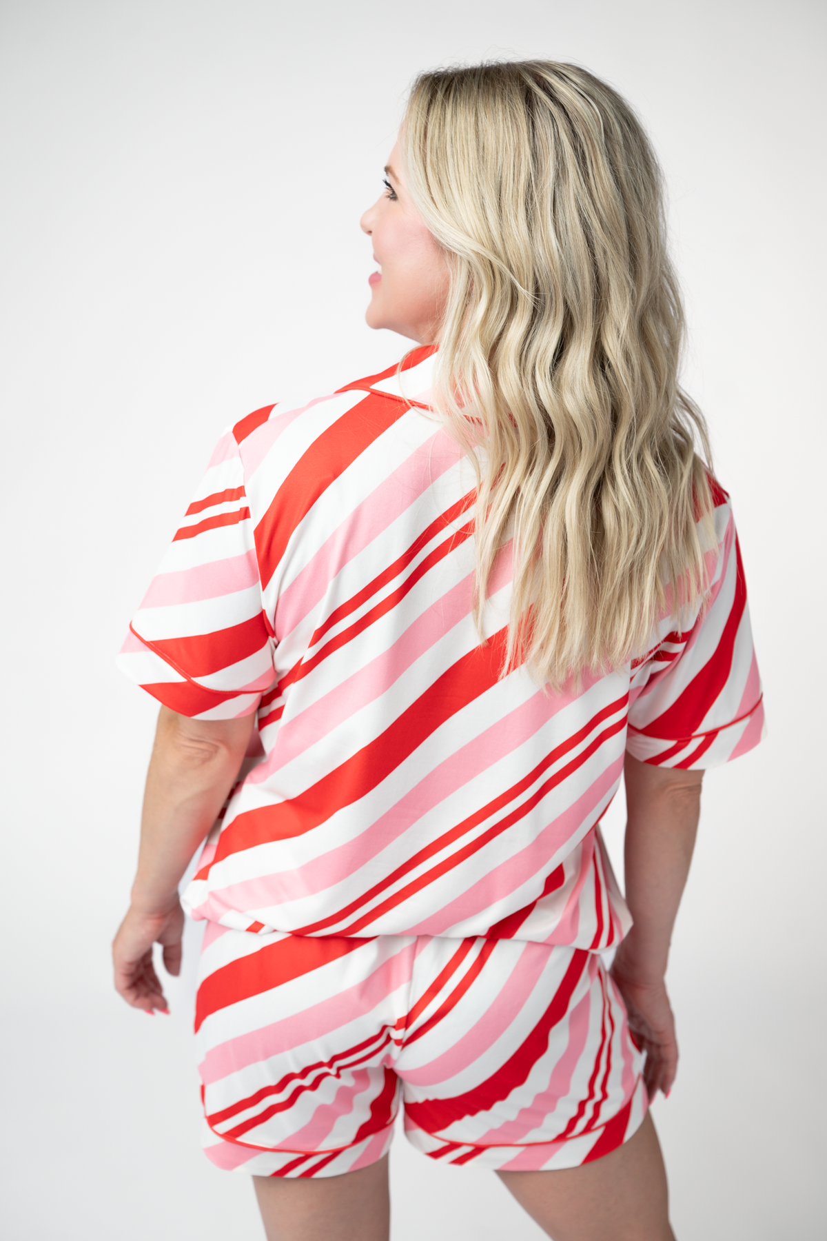Brooke Top and Shorts Pajama Set - Candy Cane