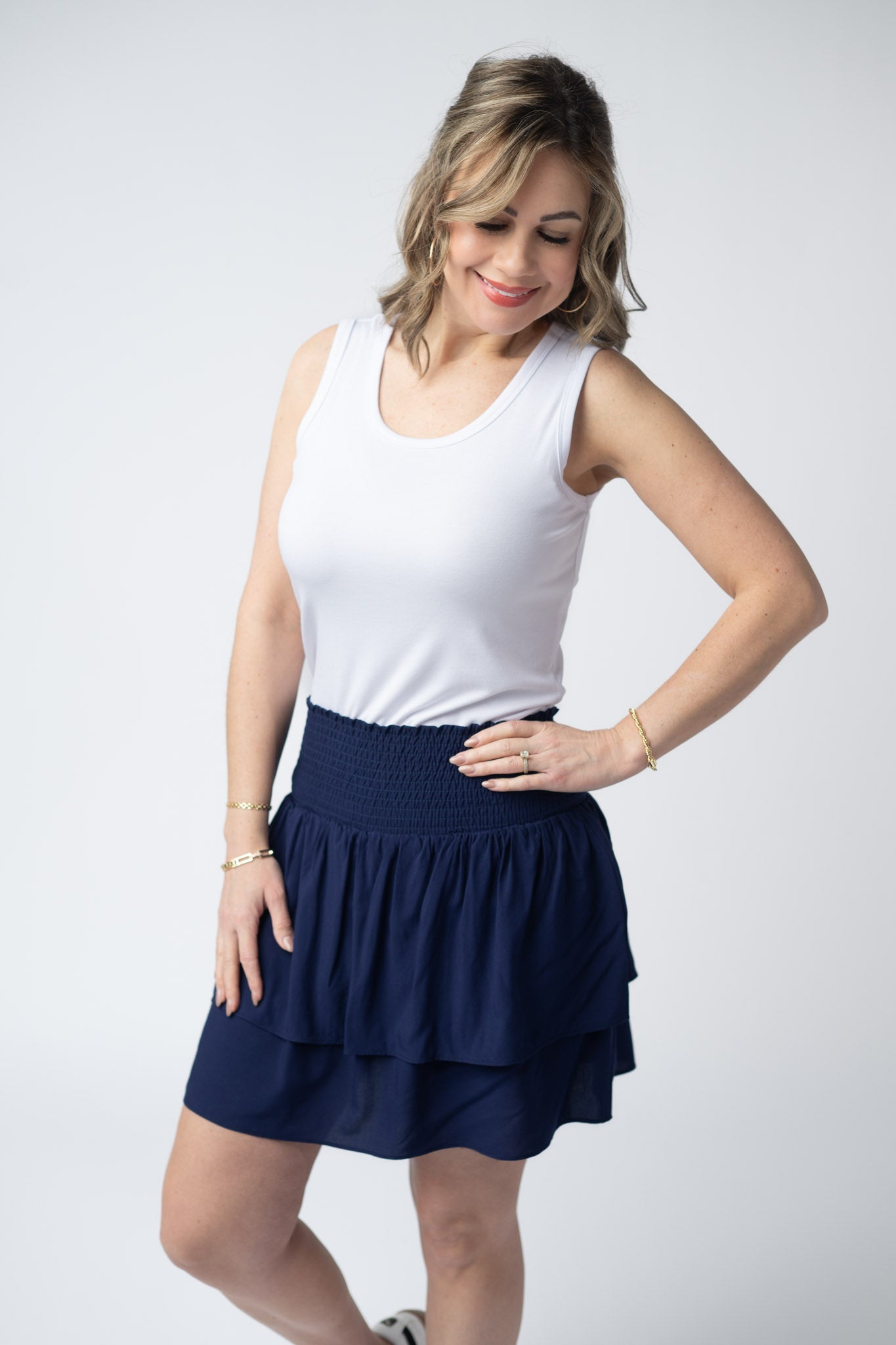 Roxie Ruffle Skort - Navy