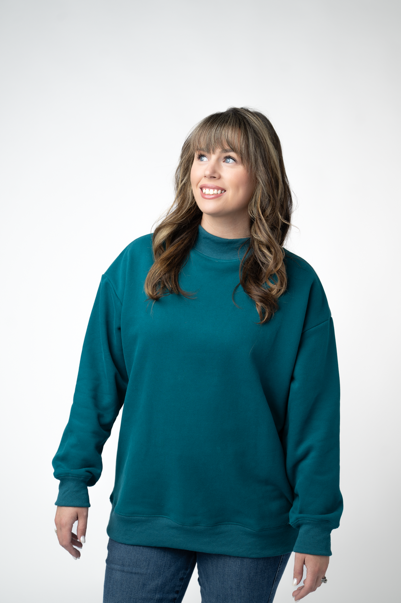 Marley Mock Neck Sweatshirt - Teal
