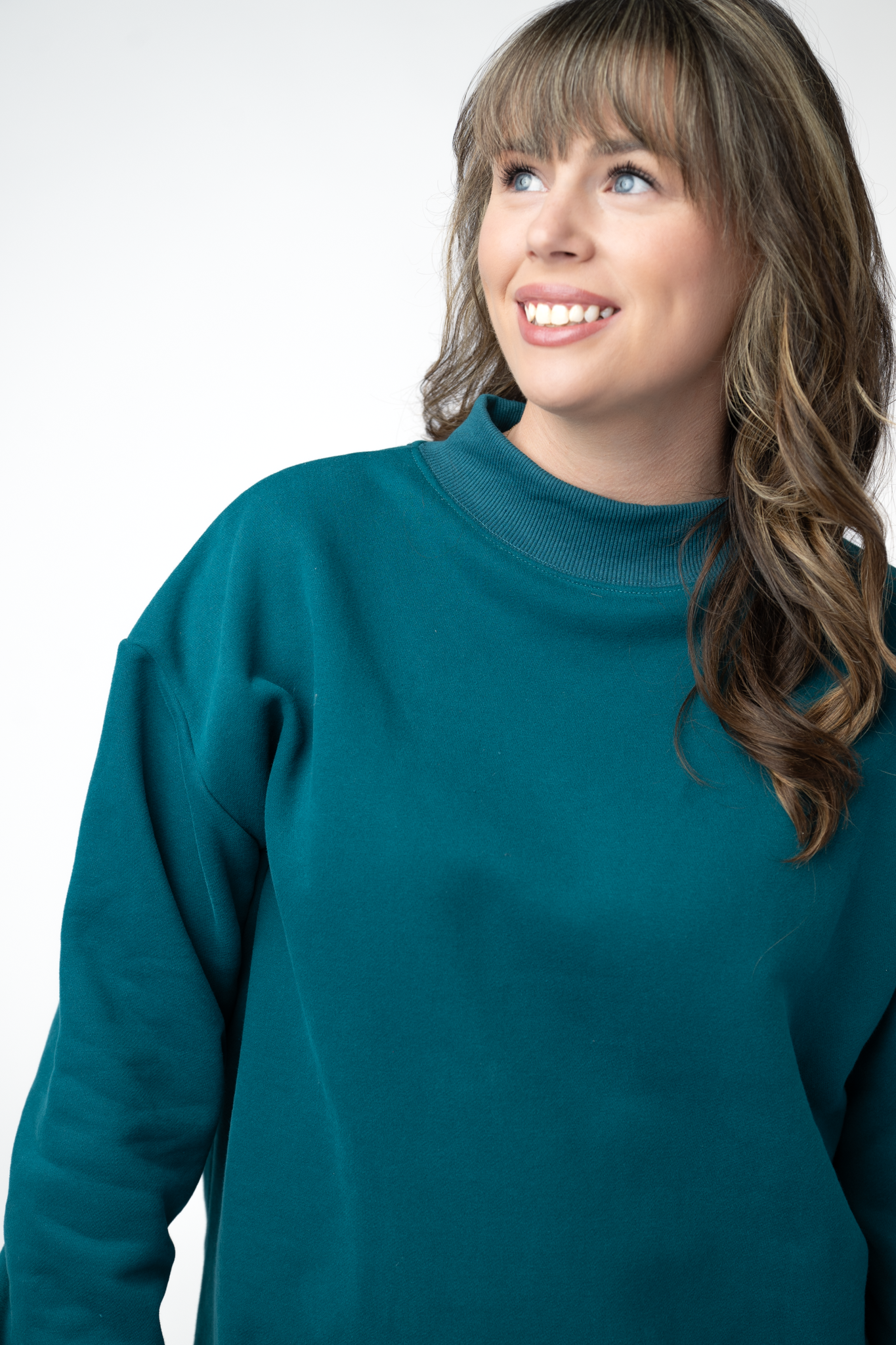 Marley Mock Neck Sweatshirt - Teal