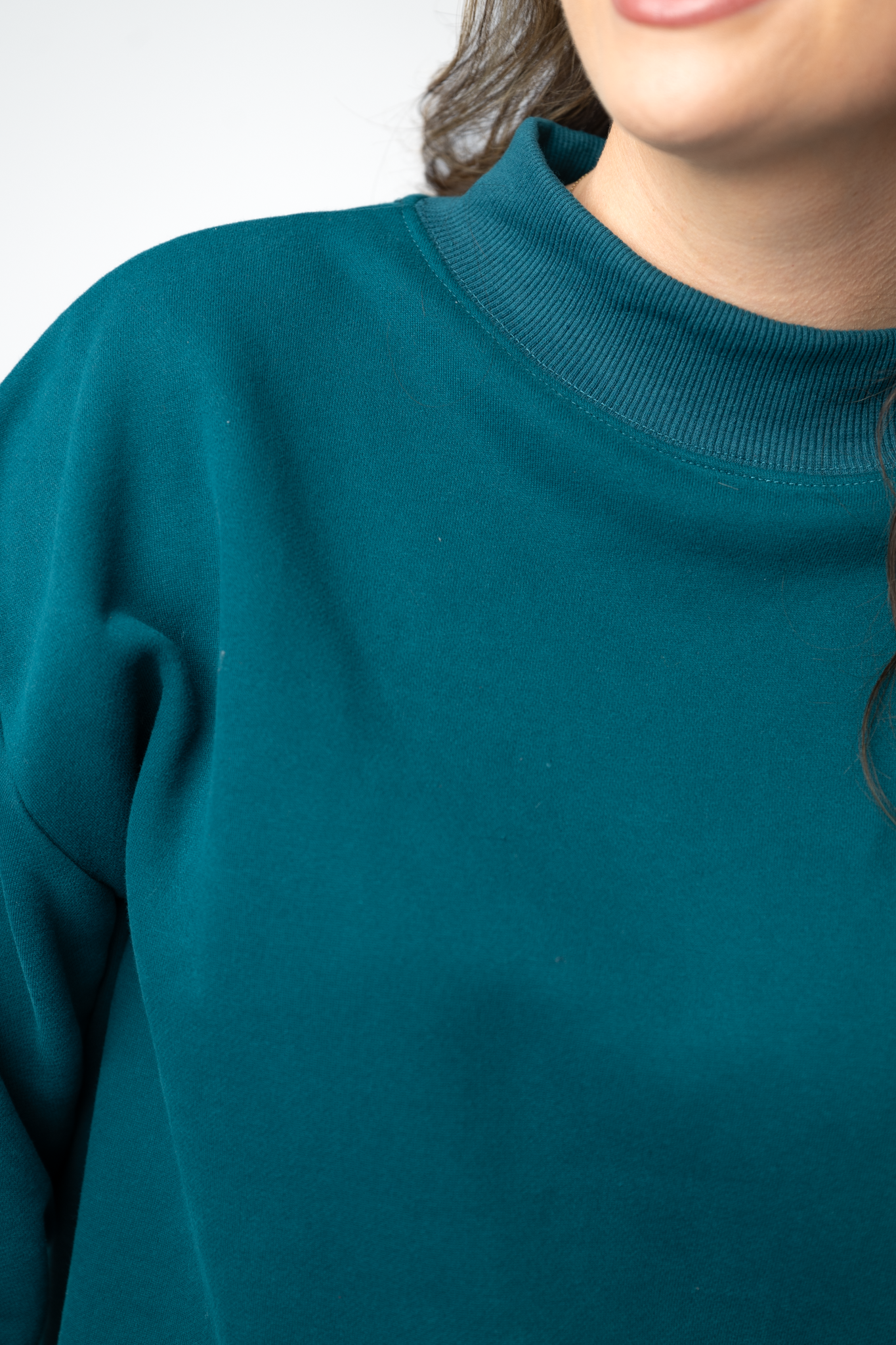 Marley Mock Neck Sweatshirt - Teal
