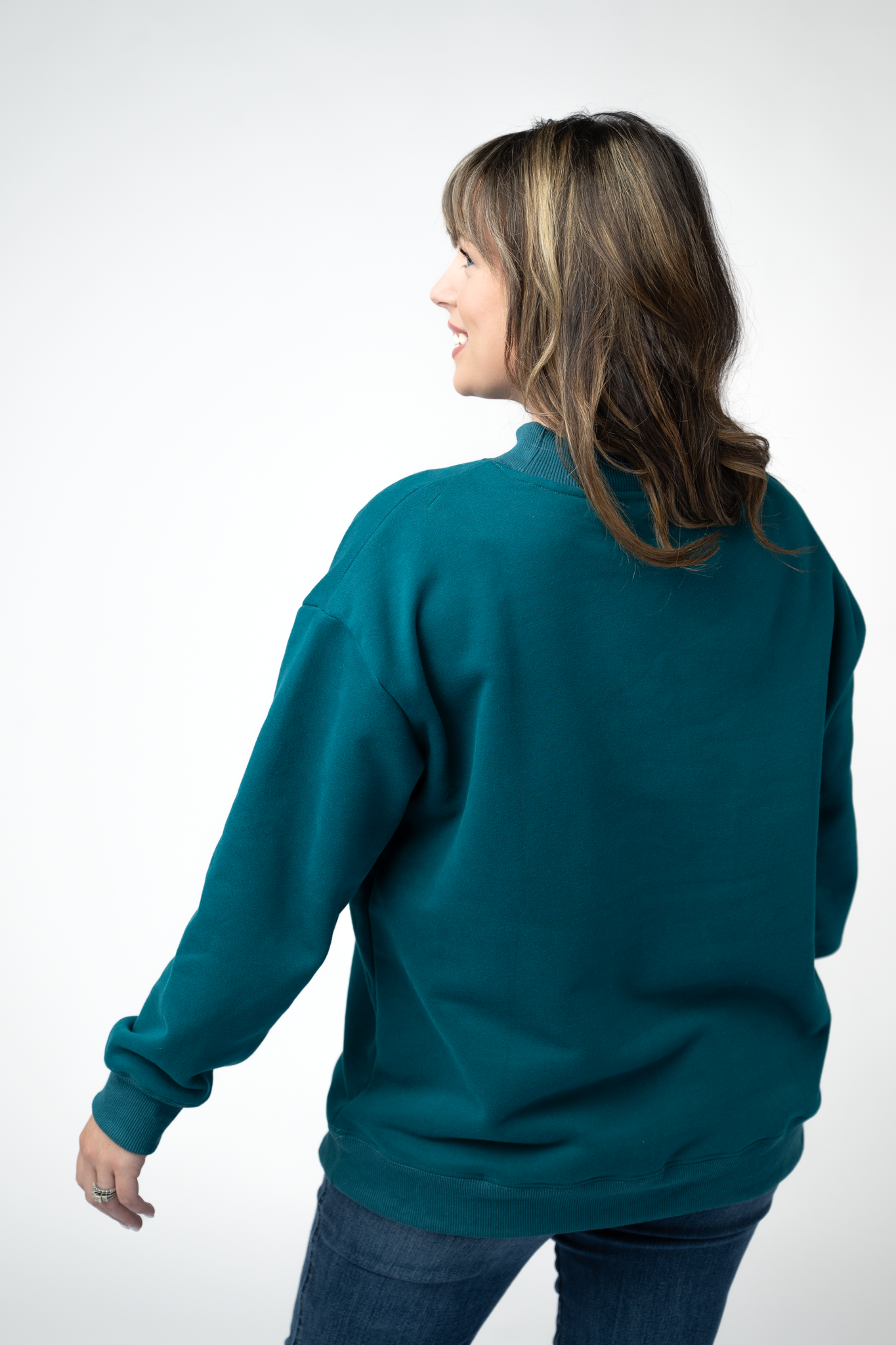 Marley Mock Neck Sweatshirt - Teal