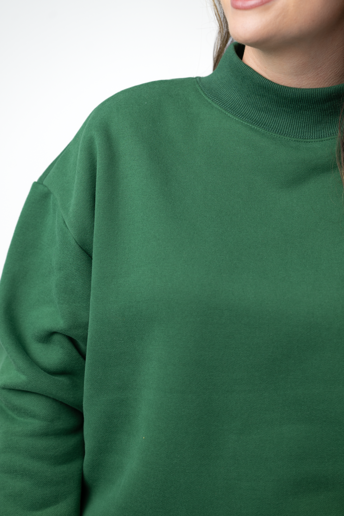 Marley Mock Neck Sweatshirt - Forest Green