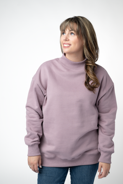 Marley Mock Neck Sweatshirt - Mauve