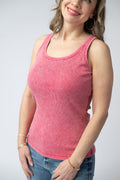 IN STOCK Audrey Vintage Wash Tank - Red
