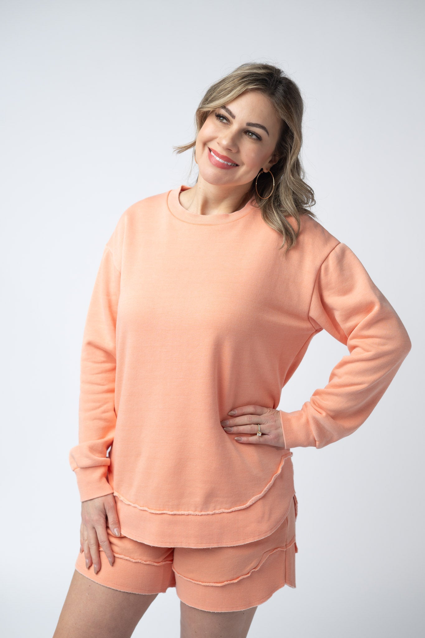 French Terry Stevie Shorts - Spring Peach