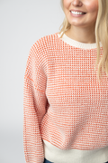 Charlotte Sweater - Orange and Ivory