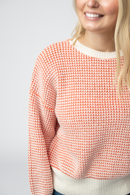 Charlotte Sweater - Orange and Ivory