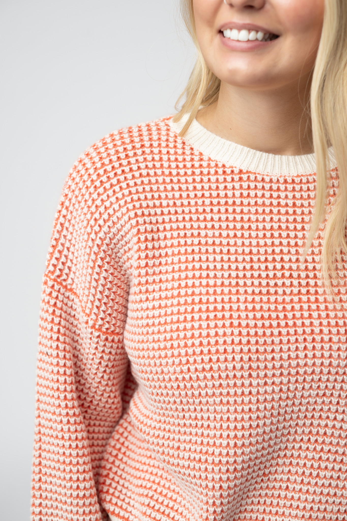 Charlotte Sweater - Orange and Ivory
