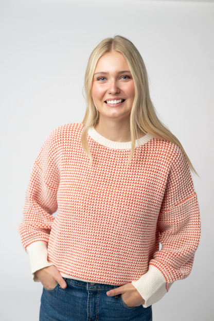 Charlotte Sweater - Orange and Ivory
