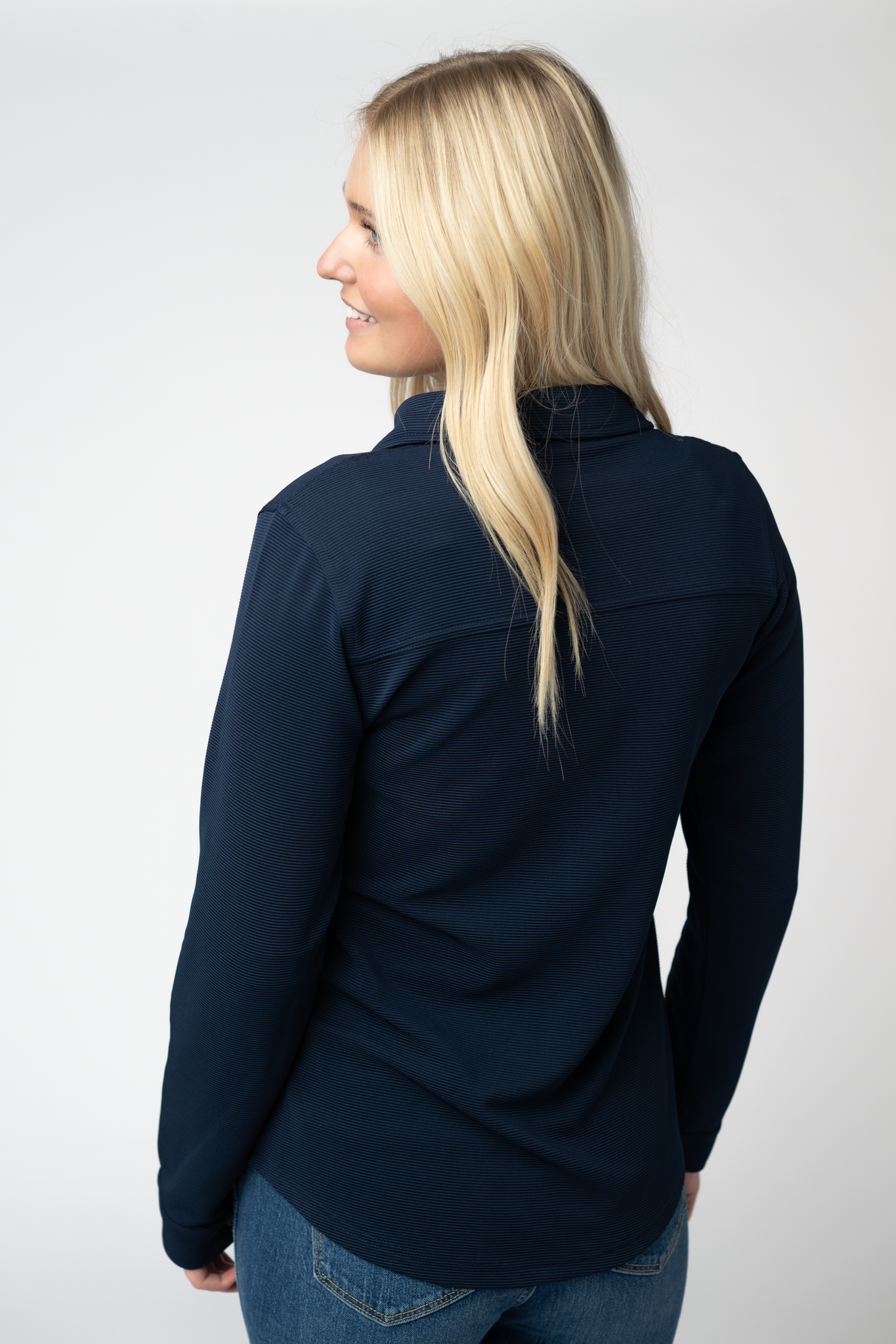Ryleigh Ribbed Button Down - Navy