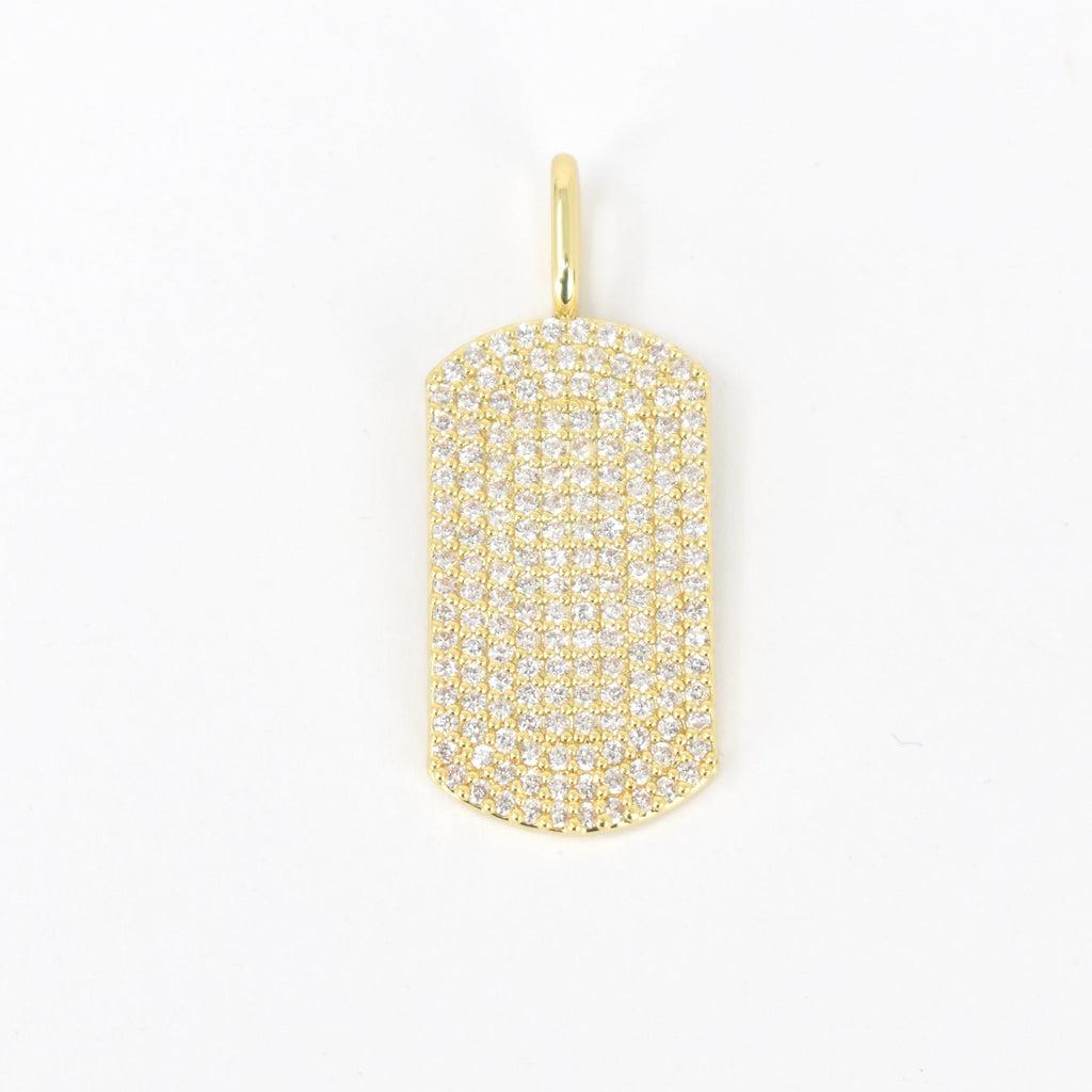Pave Crystal Dog Tag