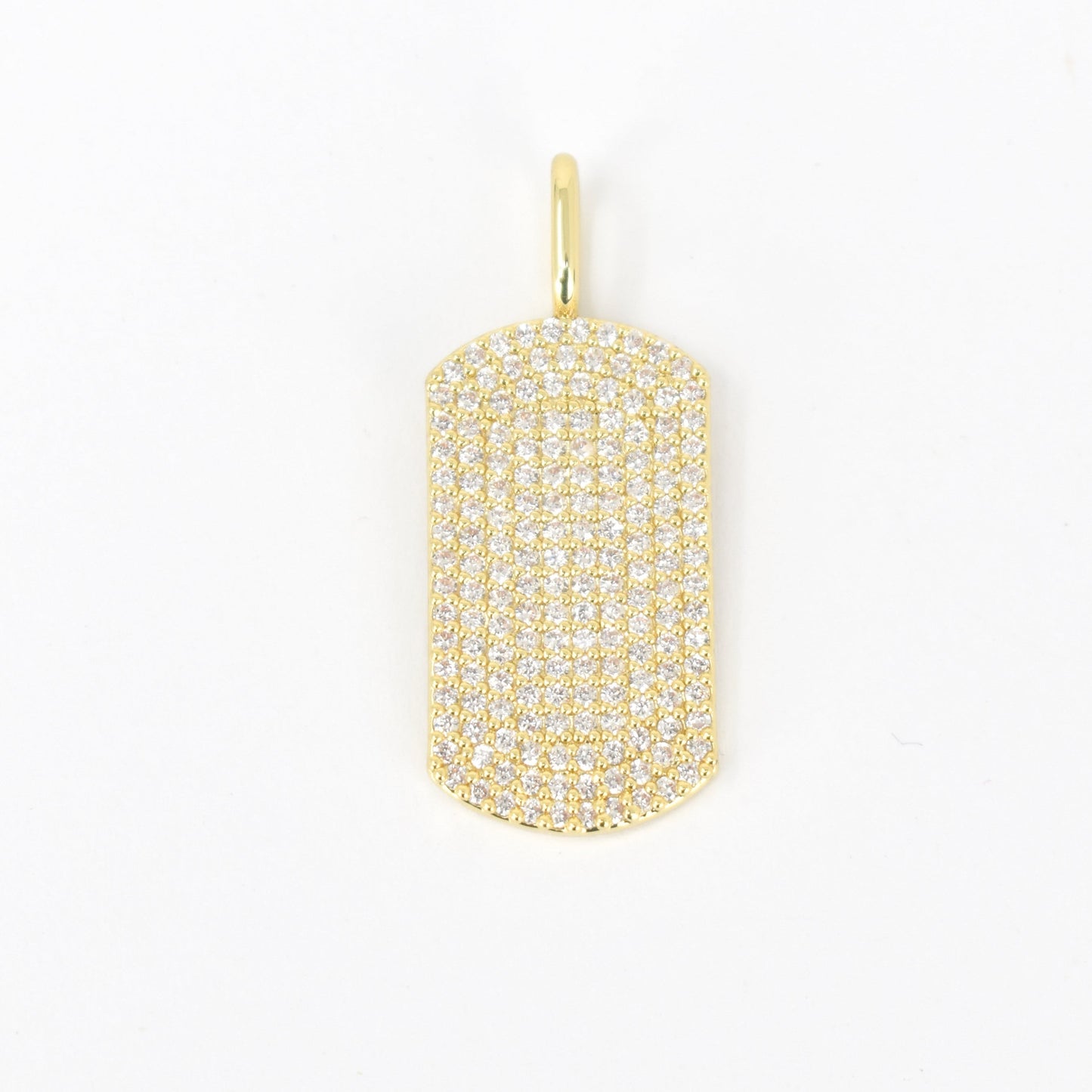 Pave Crystal Dog Tag