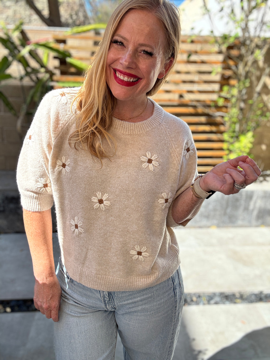 Petal Whispers Knit Sweater