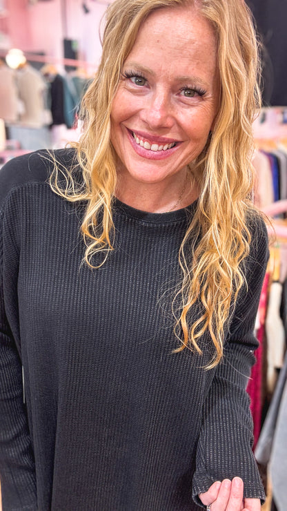 Free Weekend Waffle Knit Top