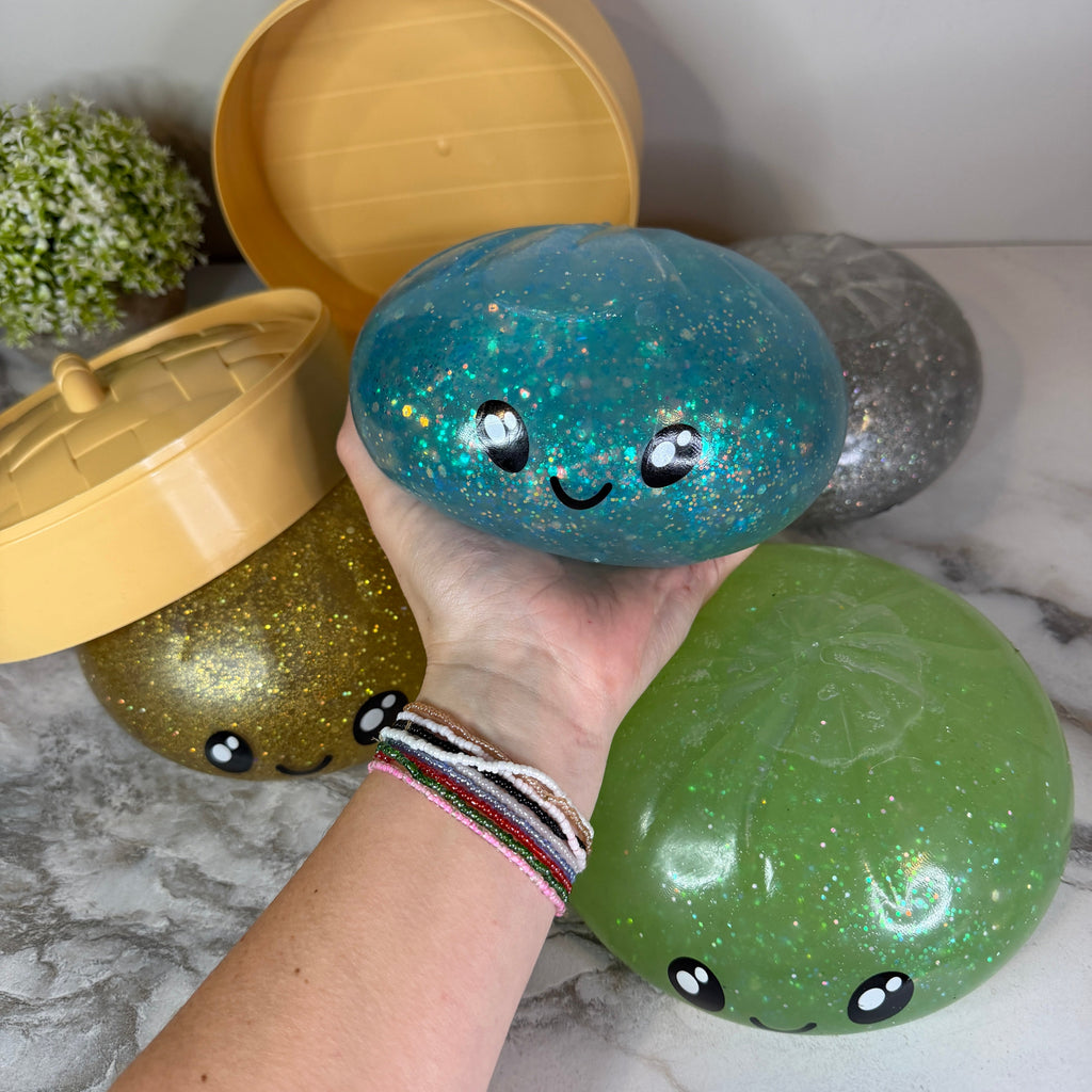 Squishy Toy - XL Dumpling, Quick Squeeze Glitter