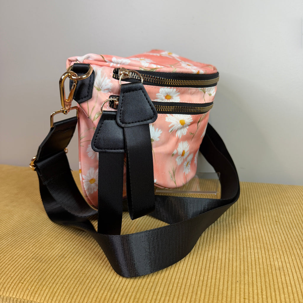 The Roni Nylon Crossbody - Pink Daisy