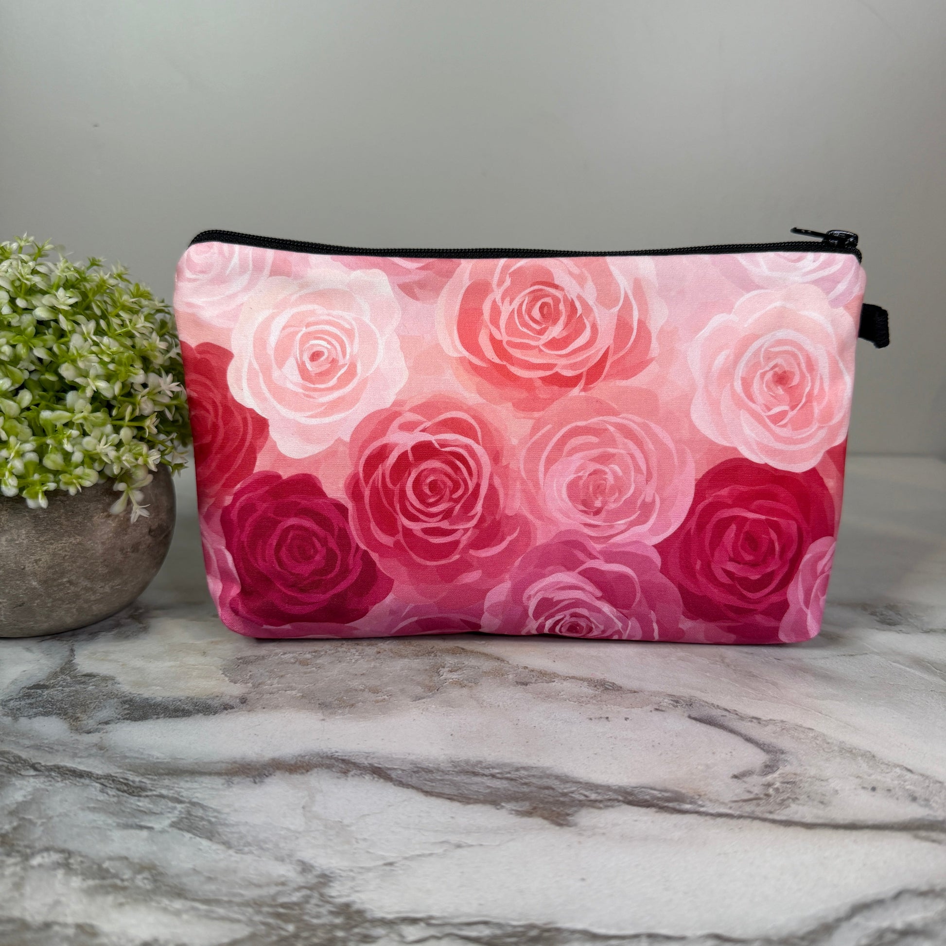 Pouch - Floral Pink Purple Ombré Roses