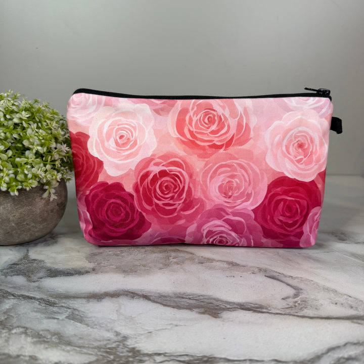 Pouch - Floral Pink Purple Ombré Roses