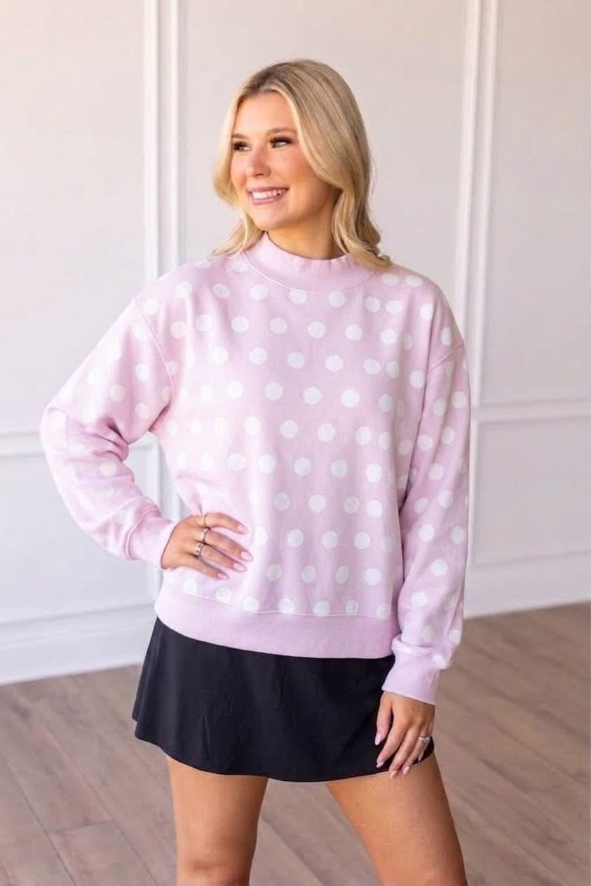 Polka Dot Princess Mock Neck - Custom Cut Due 11/15
