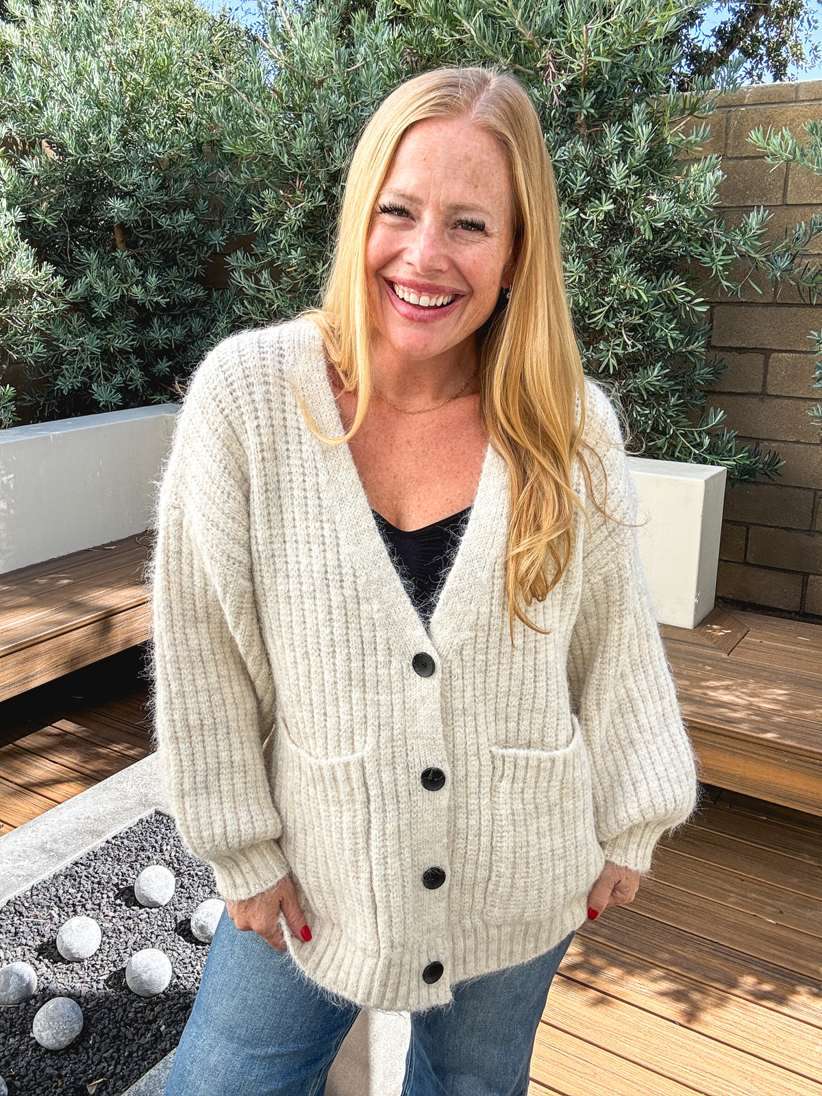 Oversized Ribbed Knit Cardigan