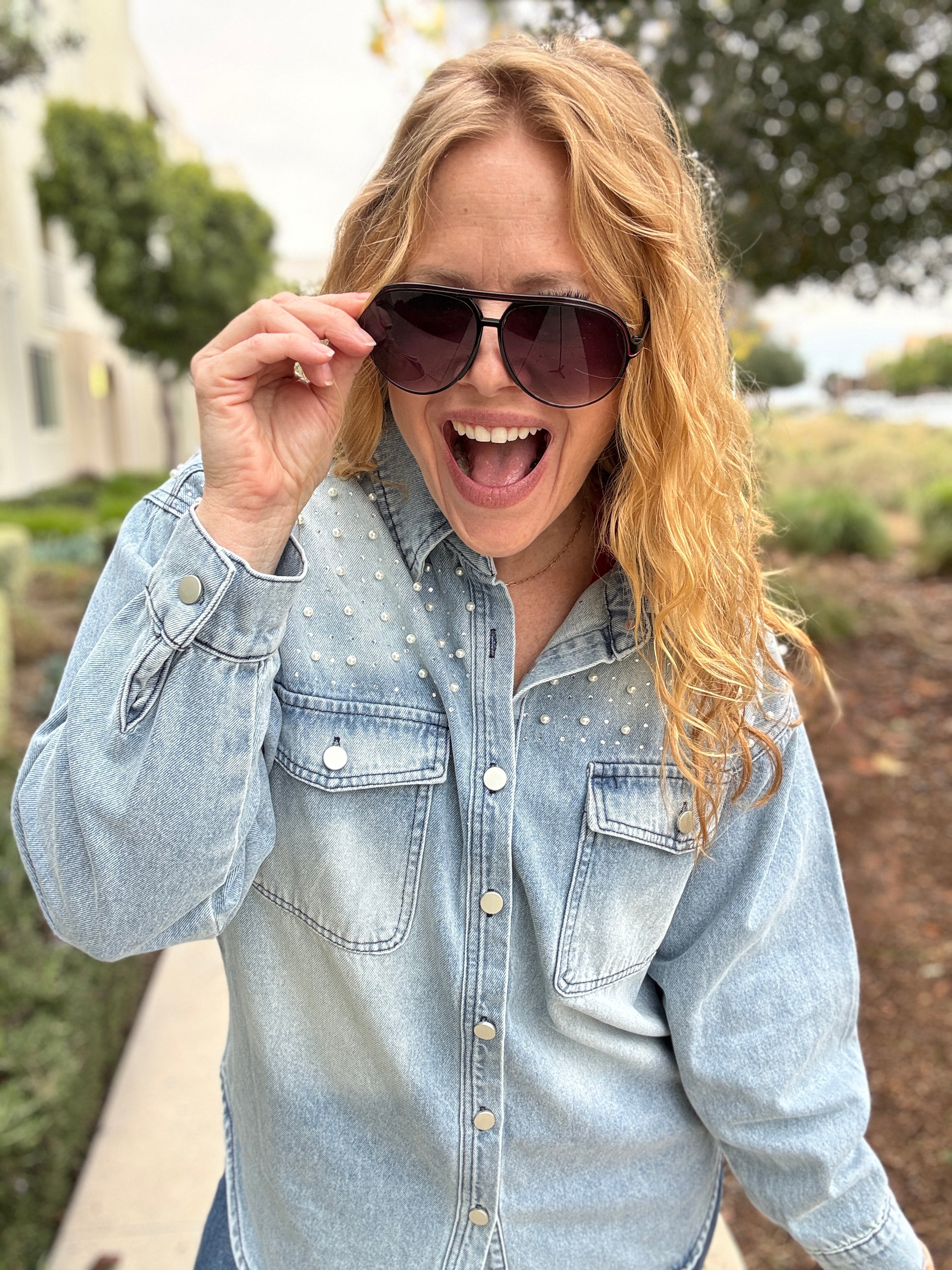 Leave a Little Sparkle Denim Jacket