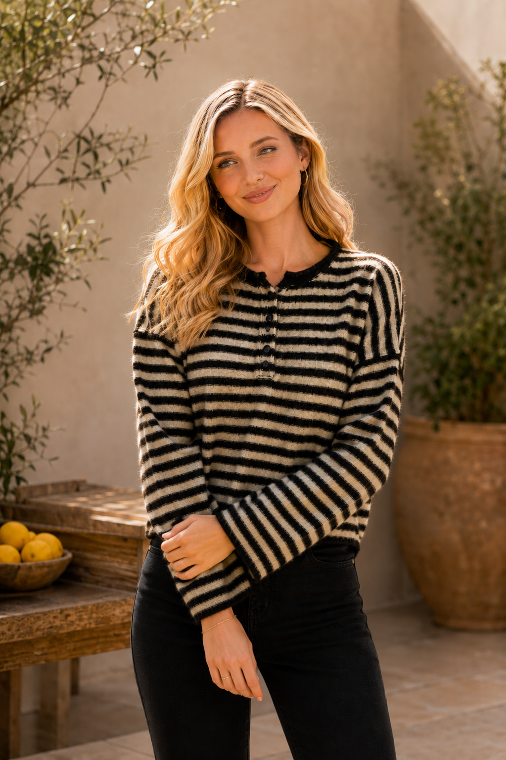 After Hours Striped Sweater