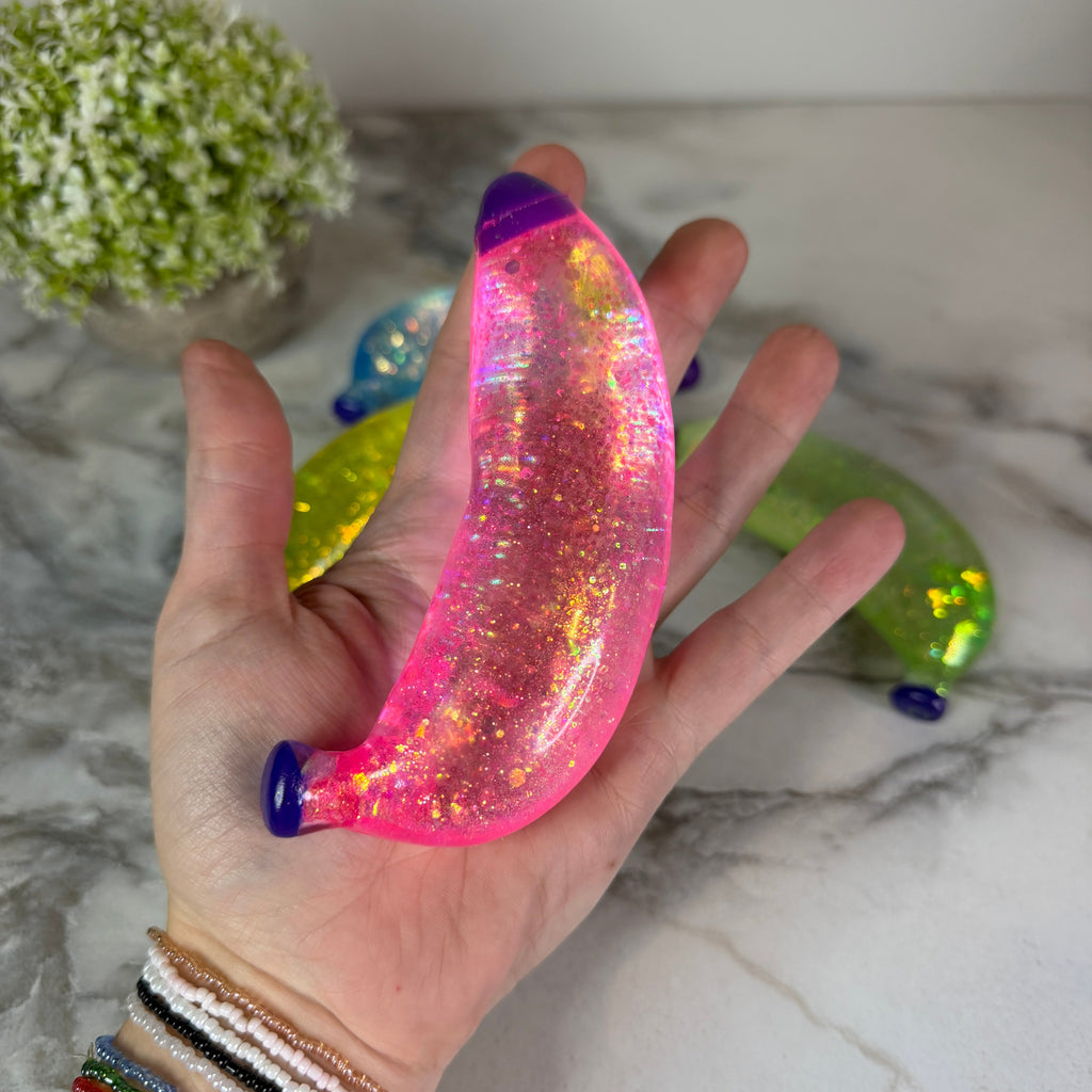 Squishy Toy - Glitter Banana - PREORDER