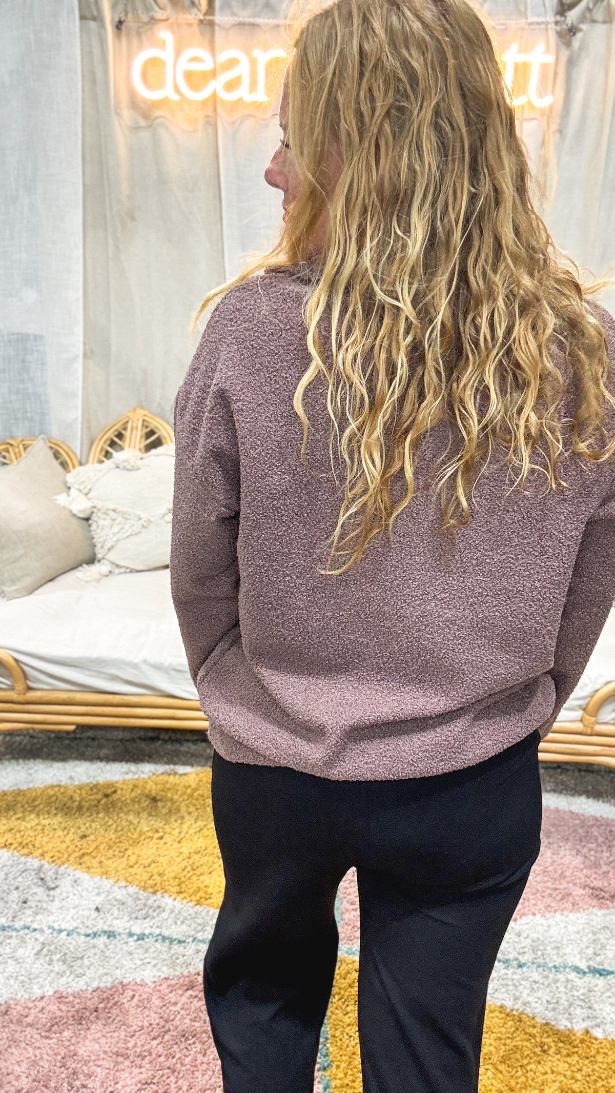 Sloane Mauve Quarter Zip Pullover