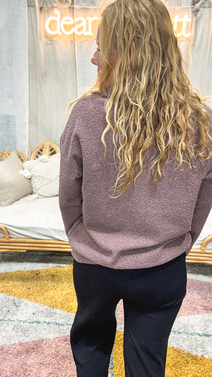 Sloane Mauve Quarter Zip Pullover