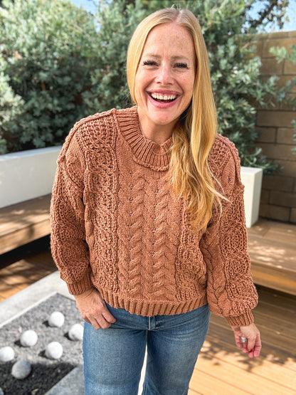 DOORBUSTER: Burnt Topaz Chenille Sweater by POL