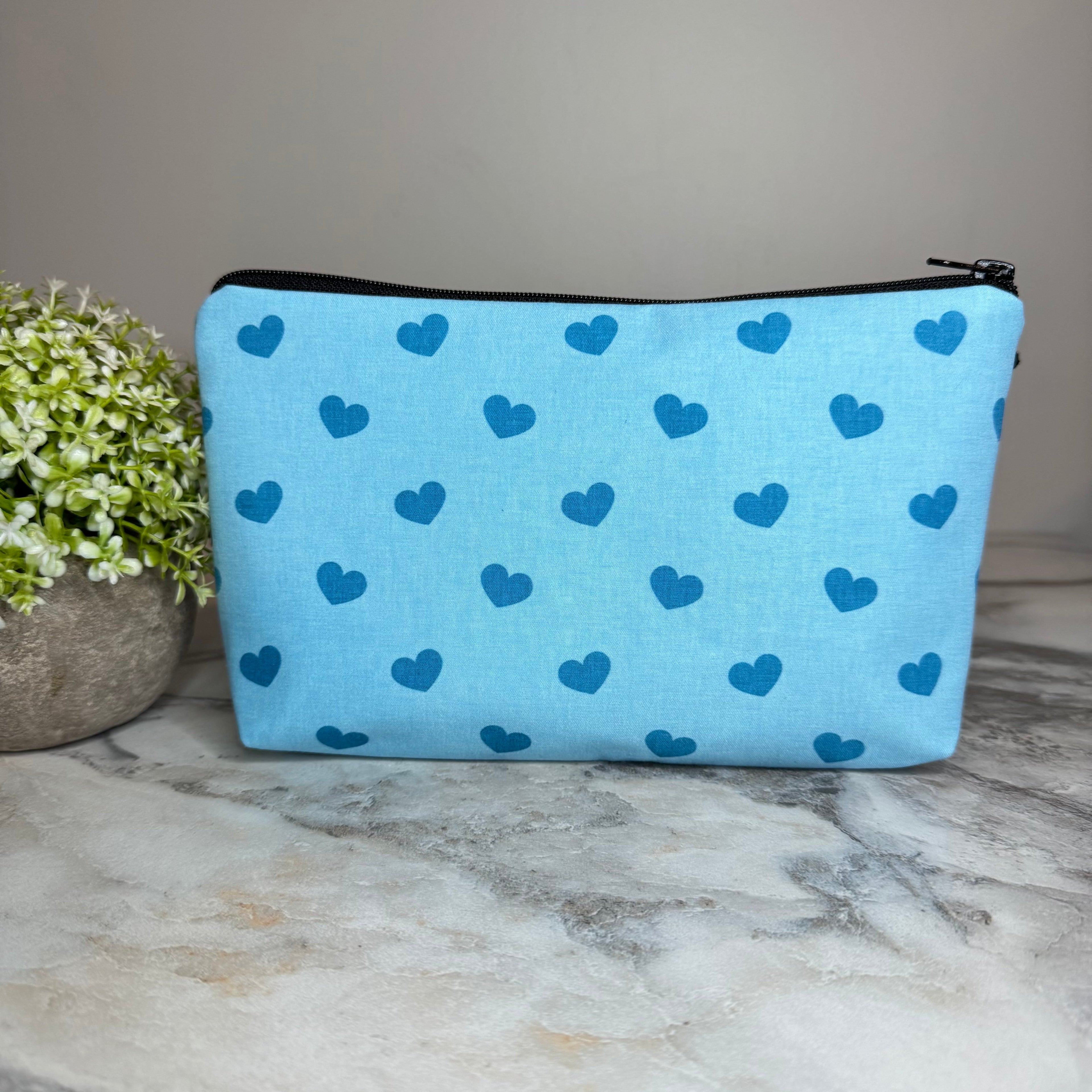Pouch - Light Blue Hearts