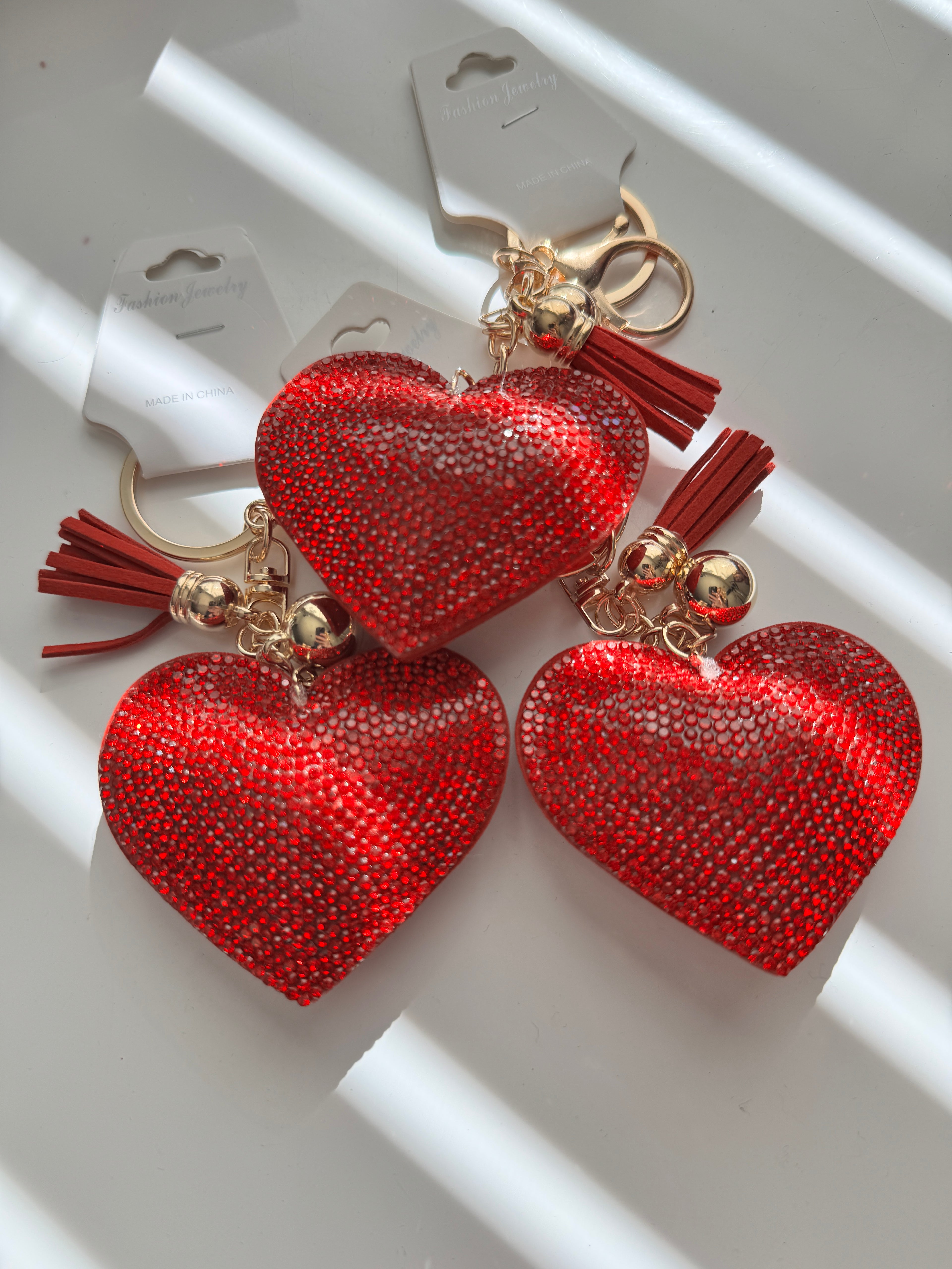 Bling Heart Keychains