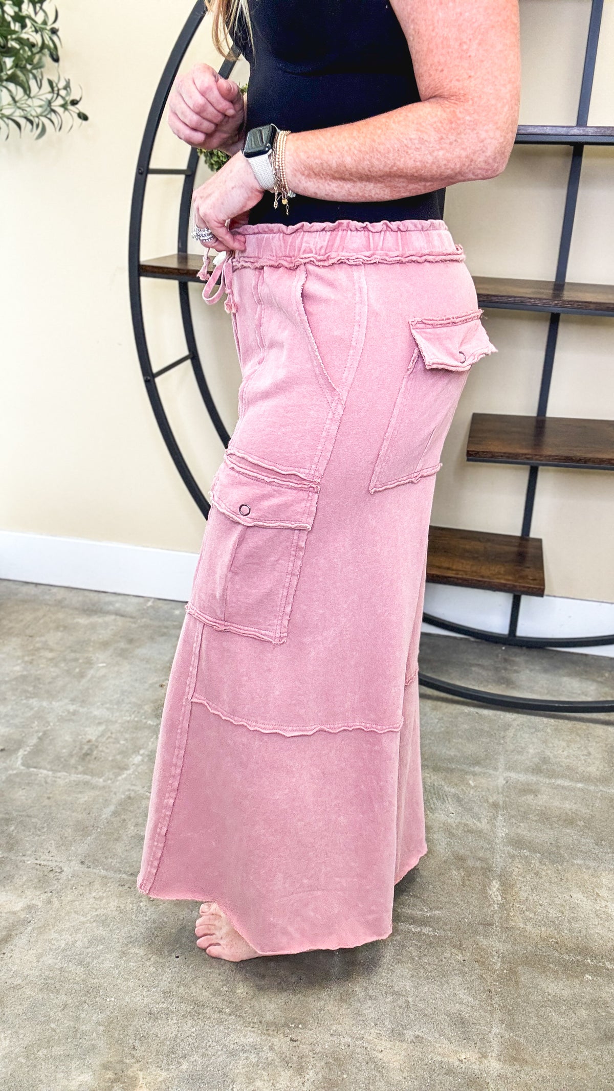 Plum Drift Mineral Wash Cargo Pants