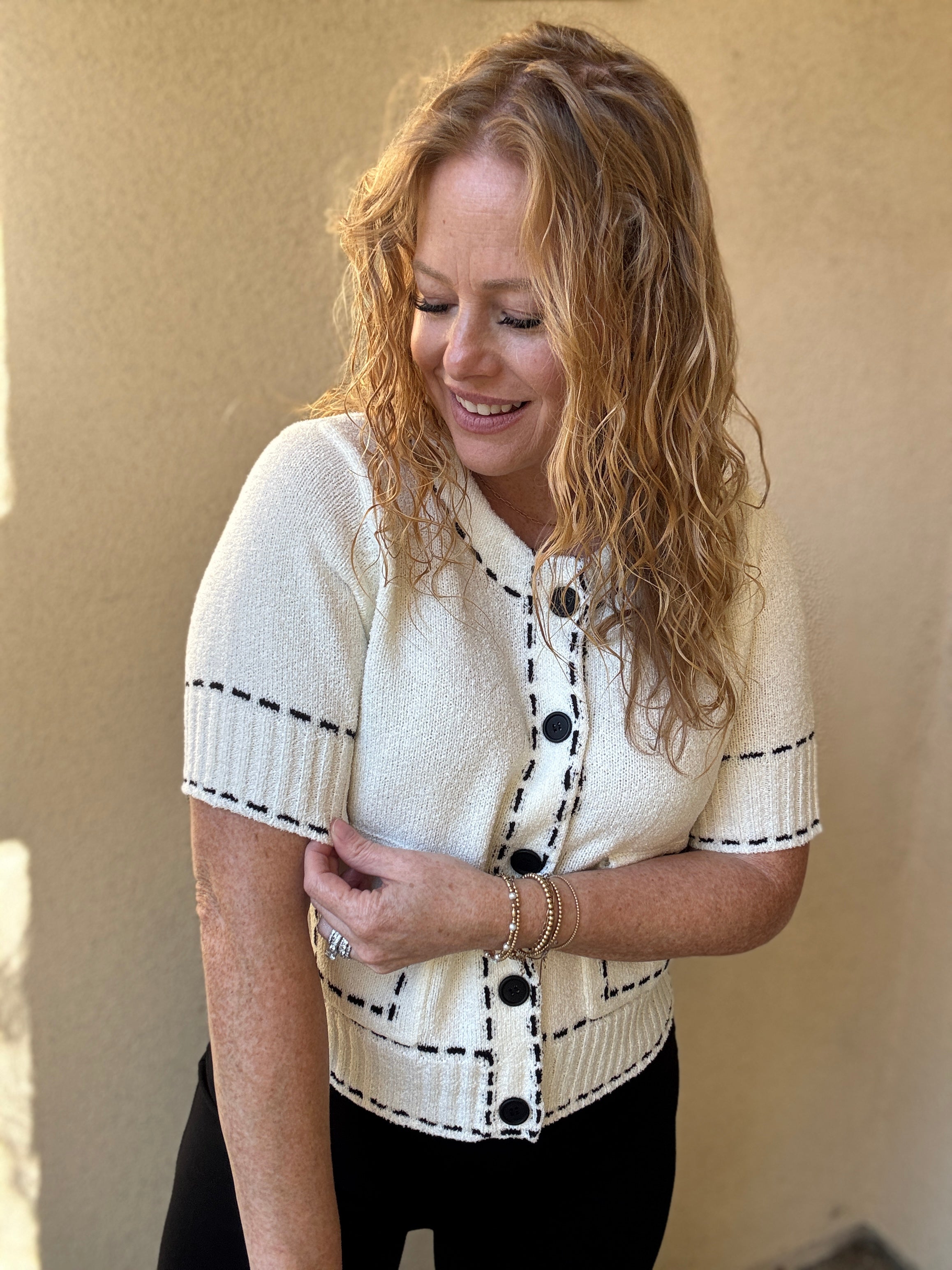 What Are We Waiting For Button Down Top